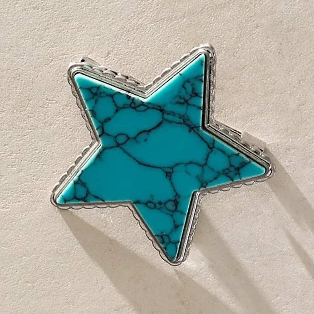 Free People High Roller Brooch Star - Turquoise NWT
